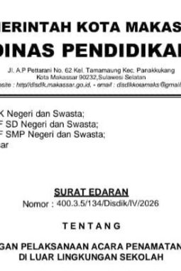 Disdik Makassar Keluarkan Edaran Larangan Acara Penamatan Murid di Luar Sekolah