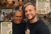 Keterangan Foto : Penulis Bersama Bule Sampah, Influencer Lingkungan Hidup asal Jerman.