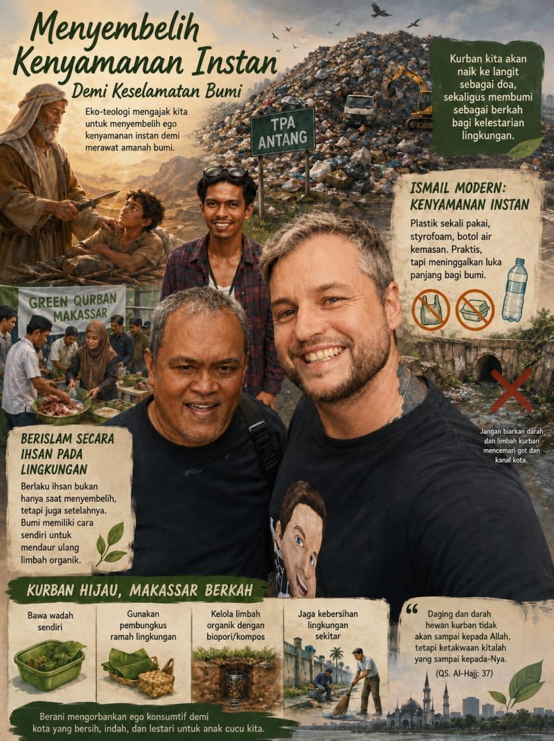 Keterangan Foto : Penulis Bersama Bule Sampah, Influencer Lingkungan Hidup asal Jerman.